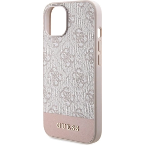 Etui Guess GUHCP15SG4GLPI Apple iPhone 15 / 14 hard case 4G Stripe Collection różowy/pink