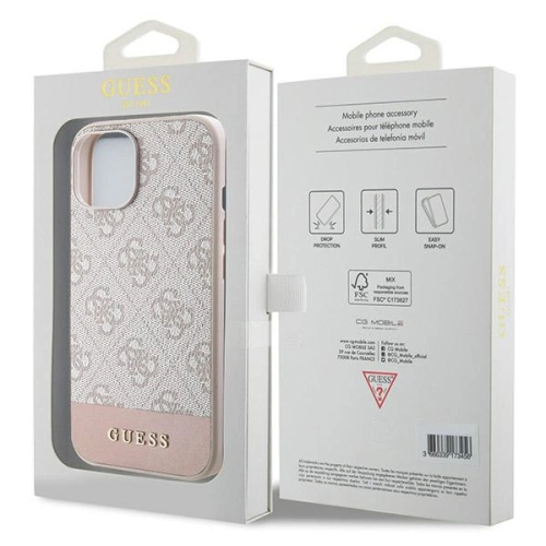 Kup Etui Guess GUHCP15SG4GLPI Apple iPhone 15 / 14 hard case 4G Stripe Collection różowy/pink - GUE3089 - {ean13} - Sklep Home Screen