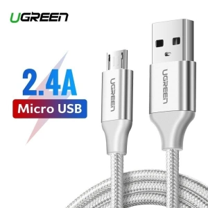 Kabel micro USB UGREEN QC 3.0 2.4A 1m (bílý)