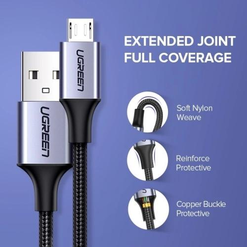 Kup Cablul micro USB UGREEN QC 3.0 2.4A 1.5m (alb) - UGR062WHT - {ean13} - Sklep Home Screen