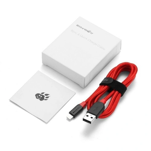 Buy Lightning AmpCore Turbo Cable BlitzWolf BW-MF8 1,8m Red - BLZ070RED - {ean13} - Home Screen Store Europe