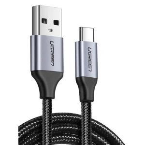 Niklovaný USB-C kabel QC3.0 UGREEN 2m s hliníkovým konektorem černý