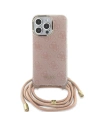 Case Guess GUHCP15SHC4SEP Apple iPhone 15 / 14 Hartschale Crossbody Cord 4G Print rosa/pink