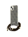 Case Guess GUHCP15SHC4SEW Apple iPhone 15 / 14 Hardcase Crossbody Cord 4G Print braun/brown