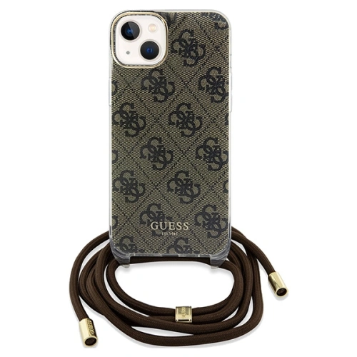 Kup Case Guess GUHCP15SHC4SEW Apple iPhone 15 / 14 Hardcase Crossbody Cord 4G Print braun/brown - GUE3094 - {ean13} - Sklep Home Screen