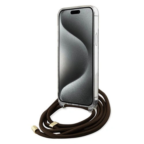 Kup Case Guess GUHCP15SHC4SEW Apple iPhone 15 / 14 Hardcase Crossbody Cord 4G Print braun/brown - GUE3094 - {ean13} - Sklep Home Screen