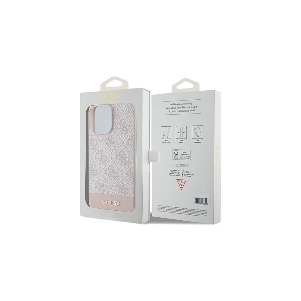 Etui Guess GUHCP15XG4GLPI Apple iPhone 15 Pro Max hard case 4G Stripe Collection różowy/pink