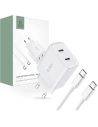 Tech-Protect C20W Network Charger 2xUSB-C, PD, 20W + USB-C / USB-C cable 100cm White