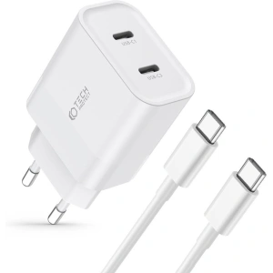 Kup Tech-Protect Încărcător de rețea C20W Încărcător de rețea 2xUSB-C, PD, 20W + cablu USB-C / USB-C 100cm Alb - THP2455 - {ean13} - Sklep Home Screen