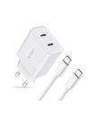 Kup Netzteil Tech-Protect C20W Netzladegerät 2xUSB-C, PD, 20W + USB-C / USB-C Kabel 100cm Weiß - THP2455 - {ean13} - Sklep Home Screen