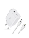 Kup Netzteil Tech-Protect C20W Netzwerk-Ladegerät 2xUSB-C, PD, 20W + USB-C / Lightning Kabel 100cm Weiß - THP2456 - {ean13} - Sklep Home Screen