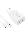 Kup Netzteil Tech-Protect C20W Netzwerk-Ladegerät 2xUSB-C, PD, 20W + USB-C / Lightning Kabel 100cm Weiß - THP2456 - {ean13} - Sklep Home Screen