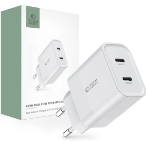 Kup Tech-Protect Încărcător de rețea C20W Încărcător de rețea 2xUSB-C, PD, 20W Alb - THP2459 - {ean13} - Sklep Home Screen