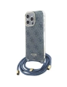 Etui Guess GUHCP15XHC4SEB Apple iPhone 15 Pro Max kemény tok Crossbody Cord 4G Print kék/blue