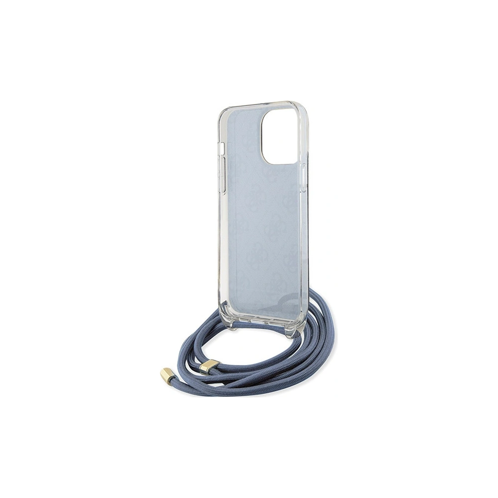 Etui Guess GUHCP15XHC4SEB Apple iPhone 15 Pro Max hardcase Crossbody Cord 4G Print niebieski/blue