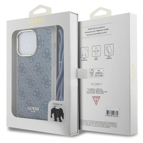 Kup Etui Guess GUHCP15XHC4SEB Apple iPhone 15 Pro Max hardcase Crossbody Cord 4G Print niebieski/blue - GUE3096 - {ean13} - Sklep Home Screen