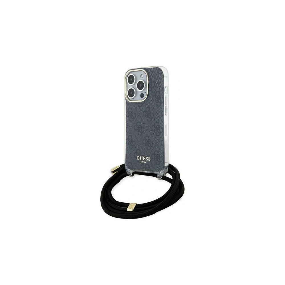 Etui Guess GUHCP15XHC4SEK Apple iPhone 15 Pro Max hardcase Crossbody Cord 4G Print czarny/black