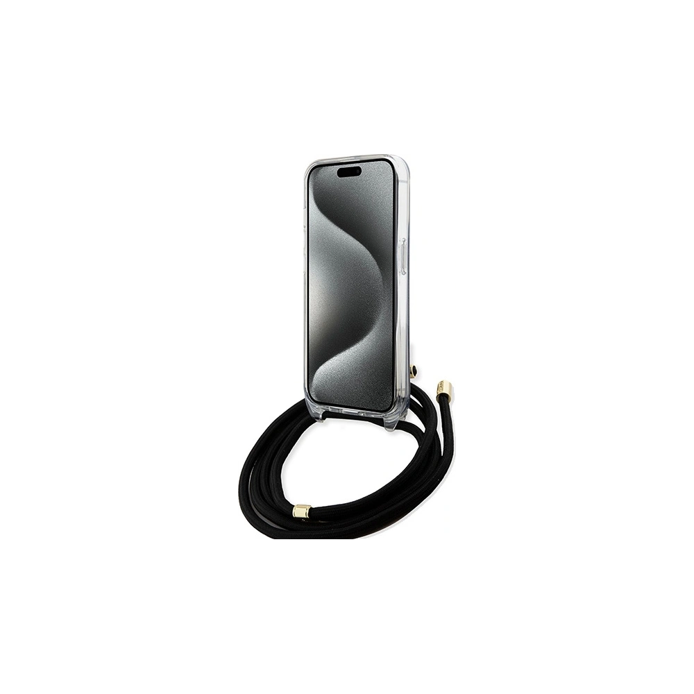 Etui Guess GUHCP15XHC4SEK Apple iPhone 15 Pro Max hardcase Crossbody Cord 4G Print czarny/black