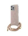 Etui Guess GUHCP15XHC4SEP Apple iPhone 15 Pro Max kemény tok Crossbody Cord 4G Print rózsaszín/pink