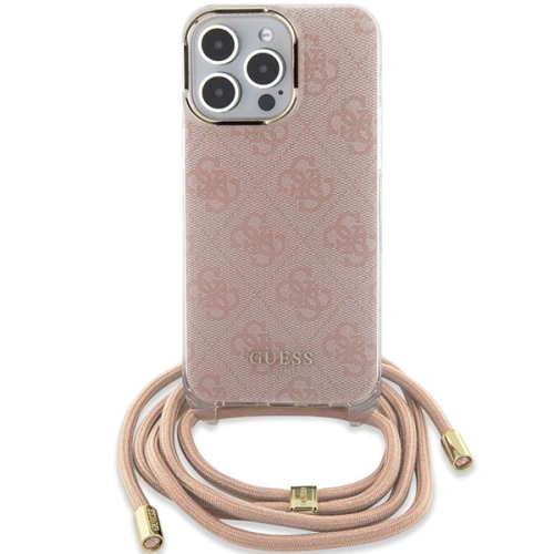 Buy Guess GUHCP15XHC4SEP Apple iPhone 15 Pro Max hardcase Crossbody Cord 4G Print pink - GUE3098 - {ean13} - Home Screen Store Europe