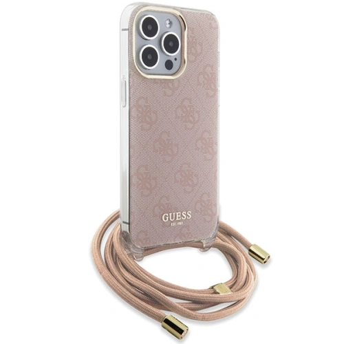 Buy Guess GUHCP15XHC4SEP Apple iPhone 15 Pro Max hardcase Crossbody Cord 4G Print pink - GUE3098 - {ean13} - Home Screen Store Europe