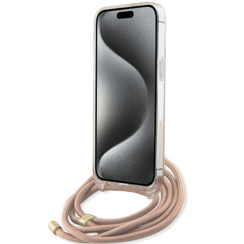 Buy Guess GUHCP15XHC4SEP Apple iPhone 15 Pro Max hardcase Crossbody Cord 4G Print pink - GUE3098 - {ean13} - Home Screen Store Europe