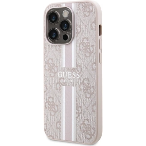 Etui Guess GUHMP15LP4RPSP Apple iPhone 15 Pro hardcase 4G Printed Stripes MagSafe różowy/pink