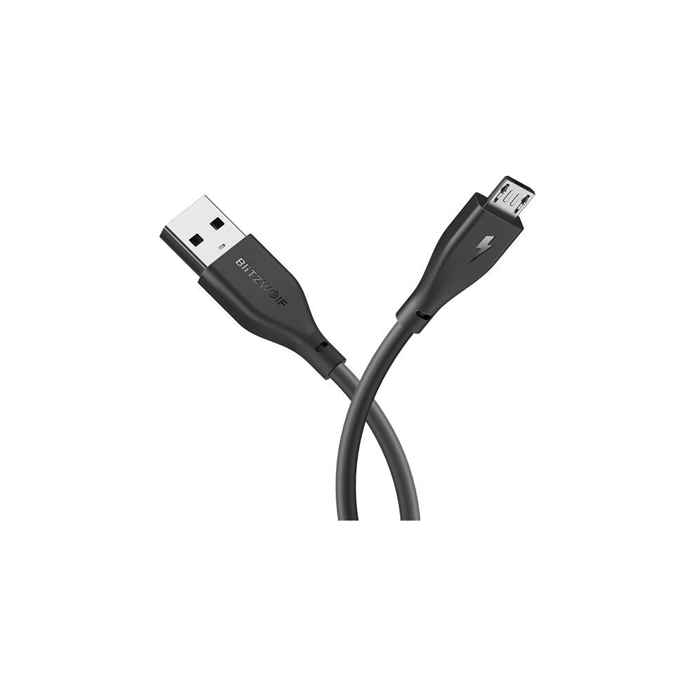 Kabel Micro USB BlitzWolf BW-MC12 2A 0,3m (czarny)
