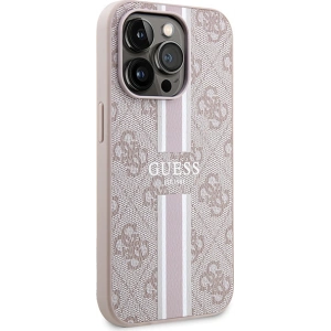 Etui Guess GUHMP15LP4RPSP Apple iPhone 15 Pro hardcase 4G Printed Stripes MagSafe różowy/pink