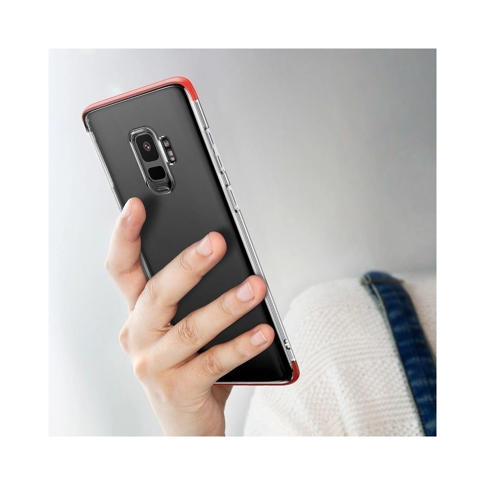 Przezroczyste etui Baseus Armor Case do Samsung Galaxy S9 (czerwone)
