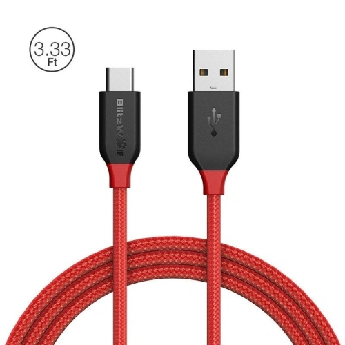Kup Cablul USB 2.0 tip C AmpCore Kevlar BlitzWolf BW-TC5 1m, roșu - BLZ075RED - {ean13} - Sklep Home Screen