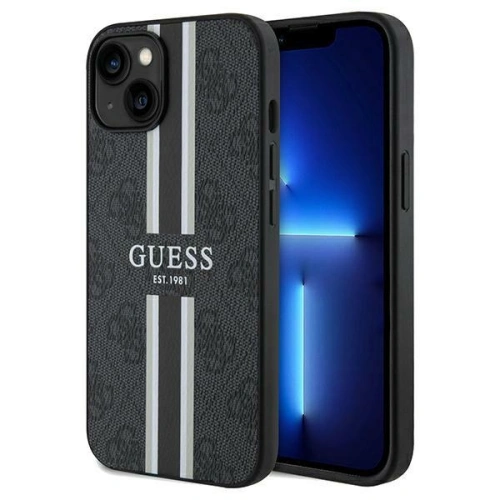 Kup Case Guess GUHMP15SP4RPSK Apple iPhone 15 / 14 / 13 Hardcase 4G Printed Stripes MagSafe schwarz/black - GUE3104 - {ean13} - Sklep Home Screen