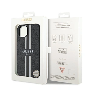 Buy Guess GUHMP15SP4RPSK Apple iPhone 15 / 14 / 13 hardcase 4G Printed Stripes MagSafe black - GUE3104 - {ean13} - Home Screen Store Europe