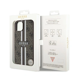 Buy Guess GUHMP15SP4RPSW Apple iPhone 15 / 14 / 13 hardcase 4G Printed Stripes MagSafe brown - GUE3105 - {ean13} - Home Screen Store Europe