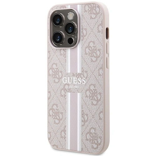Buy Guess GUHMP15XP4RPSP Apple iPhone 15 Pro Max hardcase 4G Printed Stripes MagSafe pink - GUE3106 - {ean13} - Home Screen Store Europe