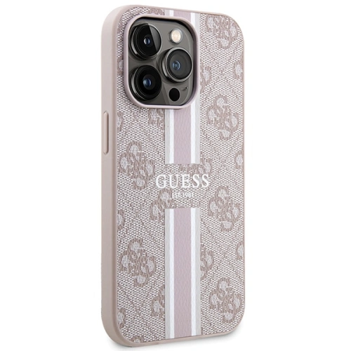 Buy Guess GUHMP15XP4RPSP Apple iPhone 15 Pro Max hardcase 4G Printed Stripes MagSafe pink - GUE3106 - {ean13} - Home Screen Store Europe