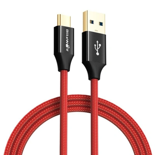 Kup BlitzWolf USB Typ C Kabel Ampcore BW-TC10 1.8m, rot - BLZ076RED - {ean13} - Sklep Home Screen