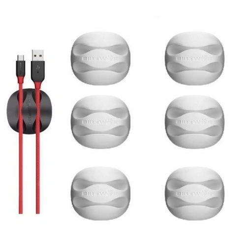 Buy BlitzWolf BW-PM1 Multi-function TPU Cable Clip (2-slot) White (6 pcs) - BLZ084WHT - {ean13} - Home Screen Store Europe