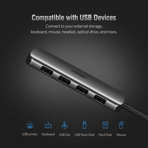 Kup HUB USB-C do USB 3.0 UGREEN 4-portowy, PD, OTG - UGR082 - {ean13} - Sklep Home Screen