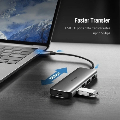 Kup HUB USB-C do USB 3.0 UGREEN 4-portowy, PD, OTG - UGR082 - {ean13} - Sklep Home Screen
