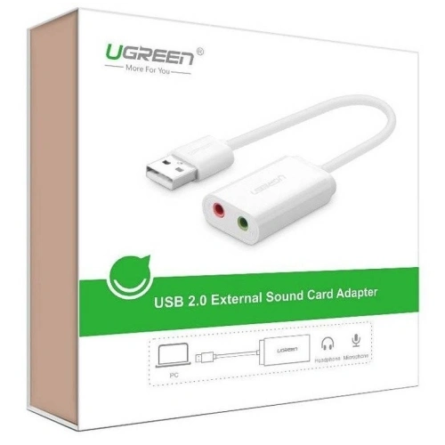 Buy USB External Sound Card UGREEN 15cm White - UGR083WHT - {ean13} - Home Screen Store Europe