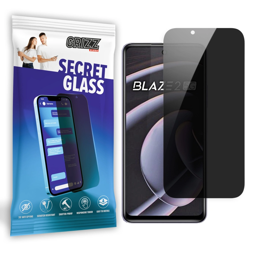 Matowe szkło prywatyzujące GrizzGlass SecretGlass do Lava Blaze 2 5G