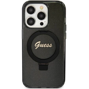 Kup Etui Guess GUHMN61HRSGSK Apple iPhone 11 / XR hardcase Ring Stand Script Glitter MagSafe czarny/black - GUE3110 - {ean13} - Sklep Home Screen