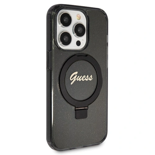 Kup Etui Guess GUHMP13LHRSGSK Apple iPhone 13 / 13 Pro hardcase Ring Stand Script Glitter MagSafe czarny/black - GUE3112 - {ean13} - Sklep Home Screen