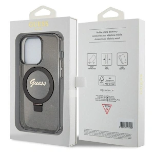 Kup Etui Guess GUHMP13LHRSGSK Apple iPhone 13 / 13 Pro hardcase Ring Stand Script Glitter MagSafe czarny/black - GUE3112 - {ean13} - Sklep Home Screen