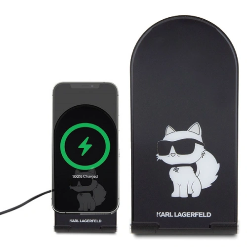 Kup Indukční nabíječka Karl Lagerfeld 2w1 KLDCRFALCHNK 15W Choupette MagSafe černá/black - KLD1847 - {ean13} - Sklep Home Screen