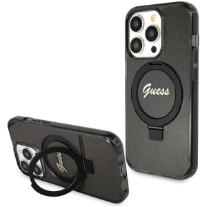Kup Etui Guess GUHMP14LHRSGSK Apple iPhone 14 Pro hardcase Ring Stand Script Glitter MagSafe czarny/black - GUE3115 - {ean13} - Sklep Home Screen