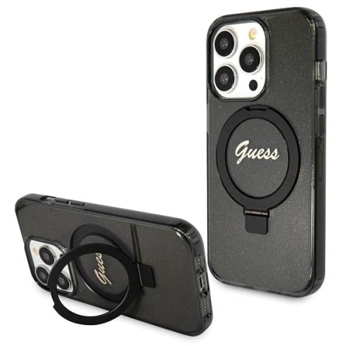 Kup Etui Guess GUHMP14XHRSGSK Apple iPhone 14 Pro Max hardcase Ring Stand Script Glitter MagSafe černý/black - GUE3117 - {ean13} - Sklep Home Screen