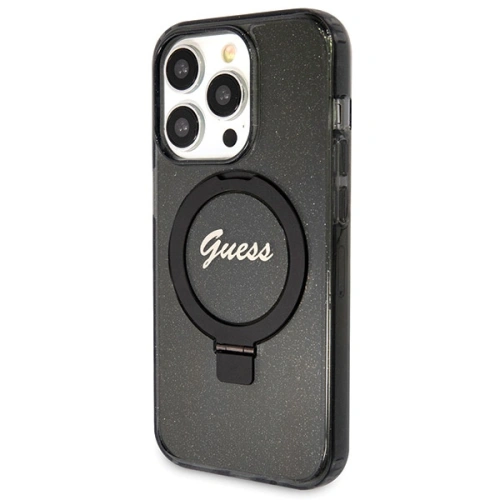 Kup Etui Guess GUHMP14XHRSGSK Apple iPhone 14 Pro Max hardcase Ring Stand Script Glitter MagSafe černý/black - GUE3117 - {ean13} - Sklep Home Screen