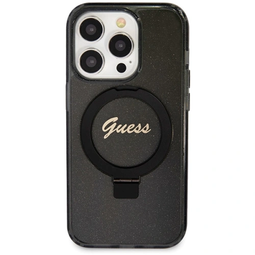 Kup Etui Guess GUHMP14XHRSGSK Apple iPhone 14 Pro Max hardcase Ring Stand Script Glitter MagSafe černý/black - GUE3117 - {ean13} - Sklep Home Screen